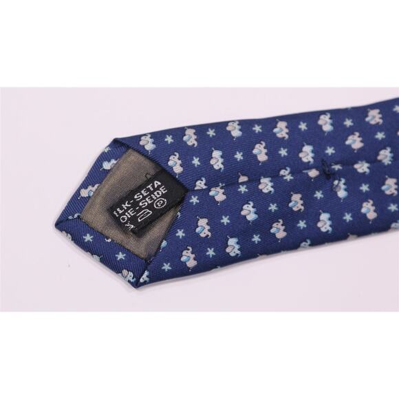 Salvatore Ferragamo Blue Elephants Silk Necktie Tie - Picture 6 of 6